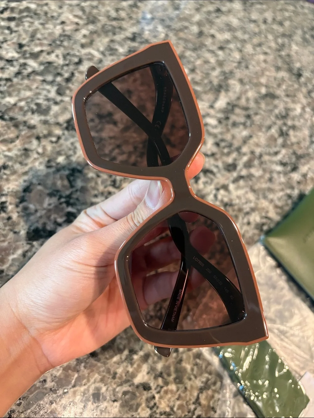 NWT Longchamp Oversized Square Sunglasses in Brown with Case